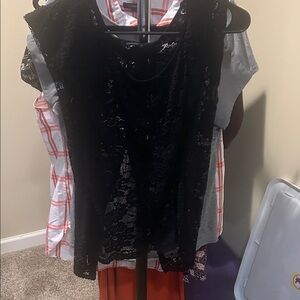 Ambiance Black Lace Women's Blouse